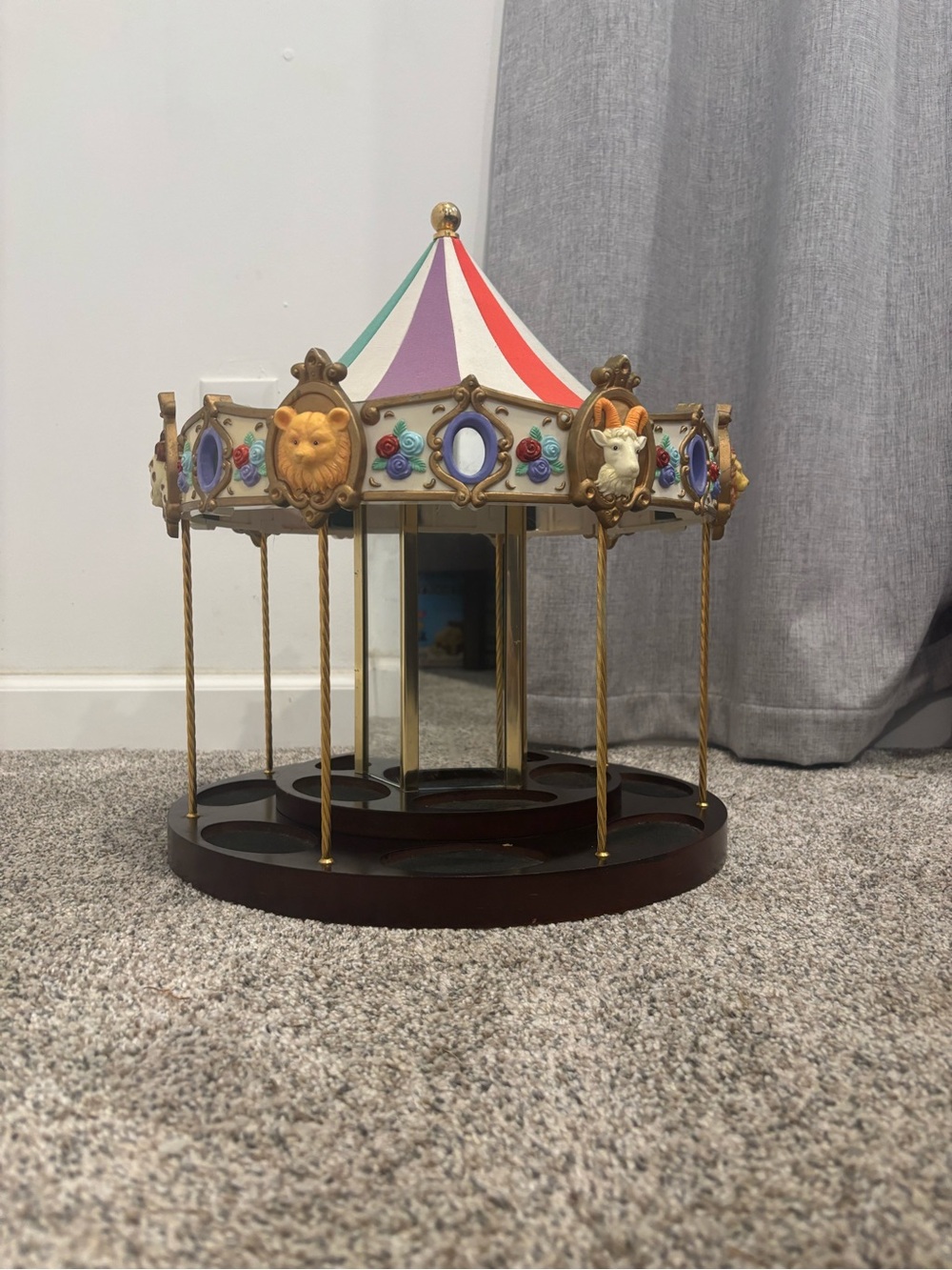 Vintage 1993 San Francisco Music Box Company Carousel Animal Display Stand